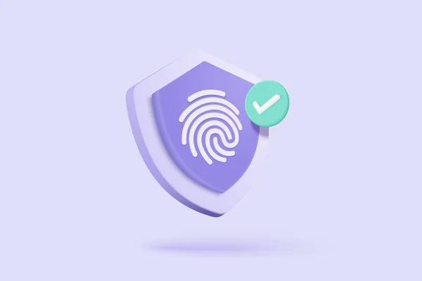 Fingerprint Cyber Secure Icon Digital Security Authentication Concept Finger Scan — Image vectorielle