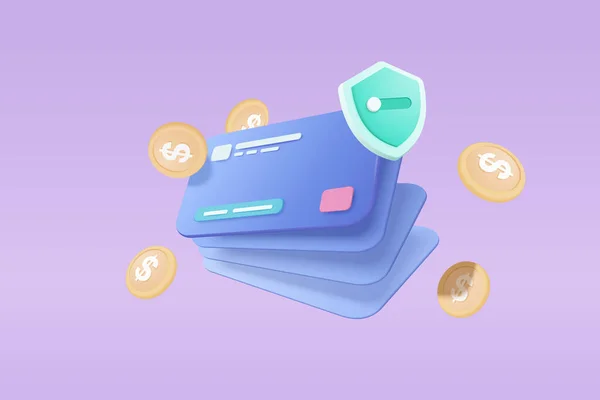 Πιστωτική Κάρτα Χρήματα Οικονομική Ασφάλεια Για Online Αγορές Online Πληρωμή — Διανυσματικό Αρχείο