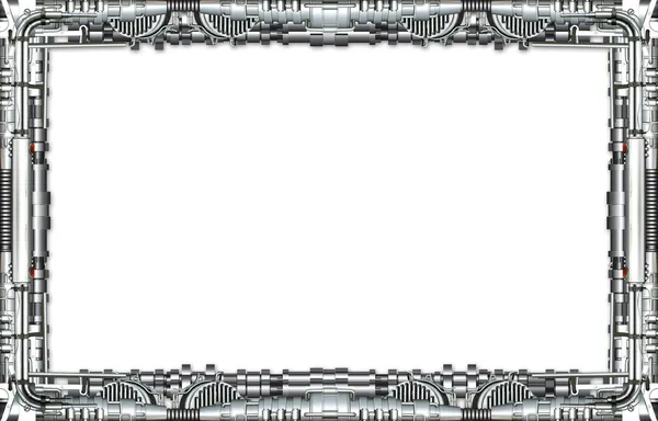 Ramka technicznie w kolorze srebrnym — Zdjęcie stockowe