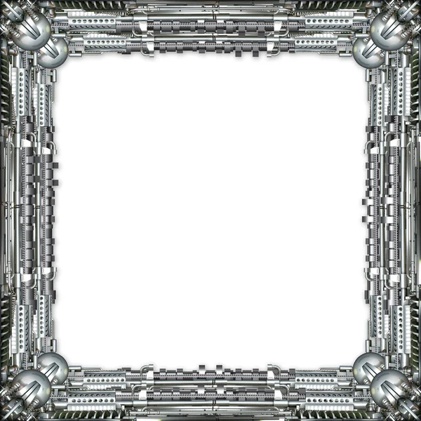 Ramka technicznie w kolorze srebrnym — Zdjęcie stockowe