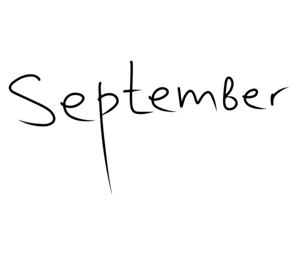 Hand Written September Month Symbol Begining Autumn School Stydy Process — Stockvektor