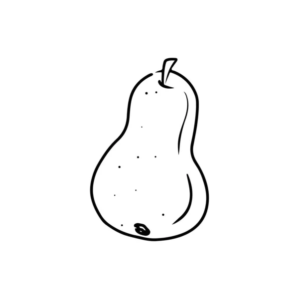 Tasty Pear Aketch Hand Drawn Illustration Isolated White Background Vector — Stockový vektor