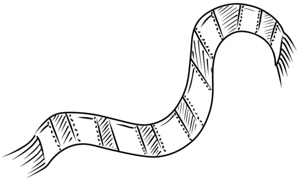 Gestrickte Schal Vektorskizze Isoliert Auf Weißem Hintergrund Handgezeichnete Illustration Gravierten — Stockvektor