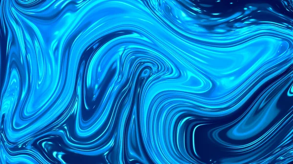 Абстрактний синій мармур глянсовий фон. Текстура темно-синього чорнила. Рідинне мистецтво. 3D візуалізація . — стокове фото