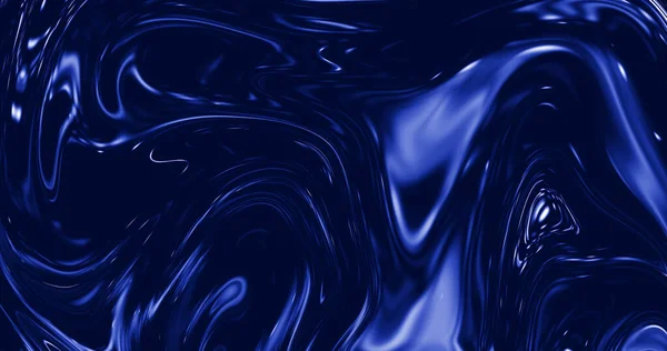 Абстрактный синий мраморный глянцевый фон. Темно-синяя текстура чернил. Жидкое искусство. 3d-рендеринг. — стоковое фото
