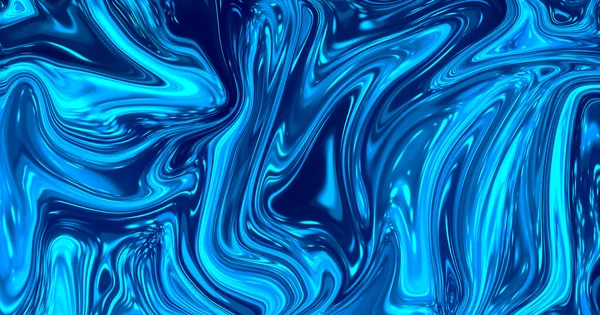 Abstract blue marble glossy background. Dark blue ink texture. Fluid art. 3d rendering. — Stock Photo, Image