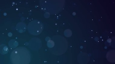 Soyut bokeh mavi arkaplan. Odaklanamayan parlak noktaları olan koyu renkli bir arka kapak. Bulanık parıltı yanıp sönen yıldızlar ve kıvılcımlar. 3d oluşturma.