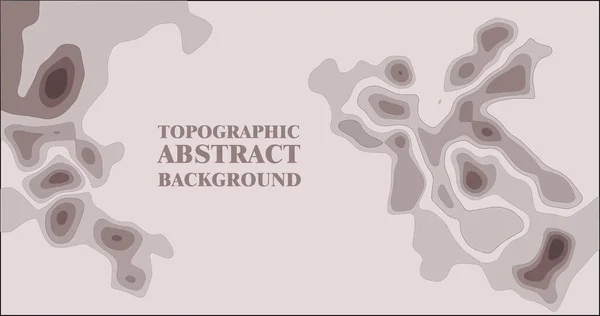 Vector Beige Topographic Map Effect Depth Spots Light Yellow Background — Stock Vector