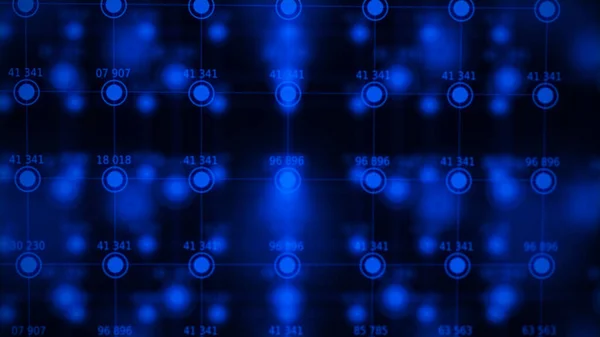 Estructura Ordenada Con Círculos Números Azules Futurista Infográfico Análisis Financiero — Foto de Stock