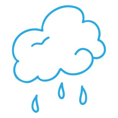 Yağmur bulutu. Bulut ve karalama yağmuru. El çizimi stili. Çizim