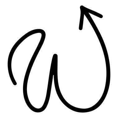 Ok at. Elle çizilmiş ok. Karalamalarda yön sembolü. Çizimde imleç işaretçisi