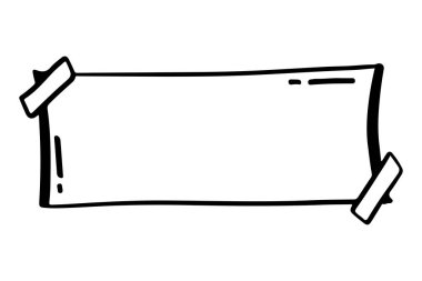 Boş pankart. Koli bandıyla boş çerçeve. Elle çizilmiş pankart