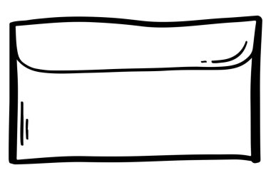 Posta zarfını karalayın. Robot resimdeki mesaj sembolü. E- posta kodu. El çizimi zarf