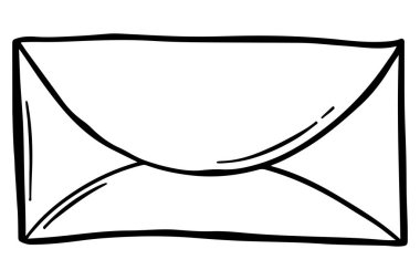 Posta zarfını karalayın. Robot resimdeki mesaj sembolü. E- posta kodu. El çizimi zarf