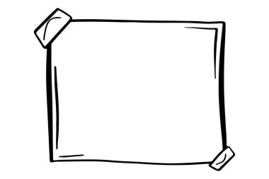 Robot resimdeki not kağıdı. Kağıt karalama. El çizimi not sayfası