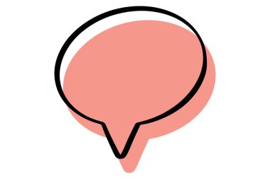 Boş konuşma balonu. Çizgi film konuşma balonu. Doodle tarzı. Çizimde sohbet sembolü.