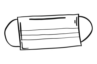 El yapımı şeffaf tıbbi maske. Robot resimdeki yüz maskesi. Çizgi film biçimi