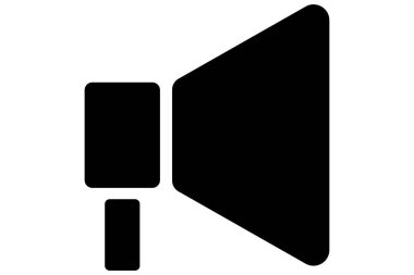 Megafon sembolü. Megafon sembolü. Siyahlı hoparlör..