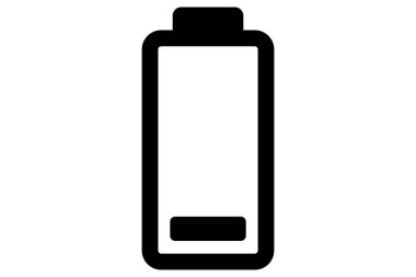 Telefon bataryası. Mobil batarya siyah. Güç sembolü. Toplayıcı seviyesi.