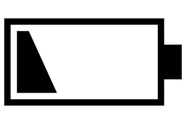 Telefon bataryası. Mobil batarya siyah. Güç sembolü. Toplayıcı seviyesi.