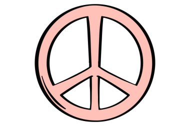 Barış sembolü. El çizimi barış işareti. Çizim ve karalama stili