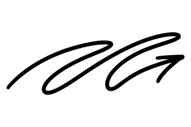 Elle çizilmiş ok. Kara ok karalama yapıyor. El çizimi yön imleci. El yazısı ok işareti