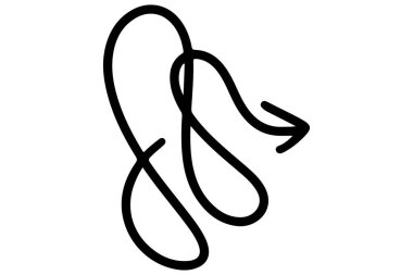 Elle çizilmiş ok. Kara ok karalama yapıyor. El çizimi yön imleci. El yazısı ok işareti