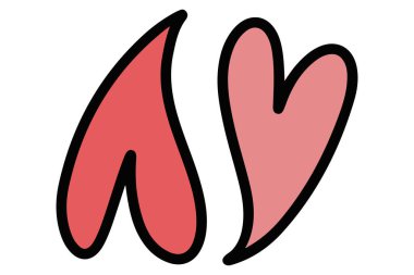 El çizimi kalp şekli. Romantik sembol. Karalama tarzında bir kalp. El yazısıyla yazılmış aşk sembolü. Çizim illüstrasyonu.