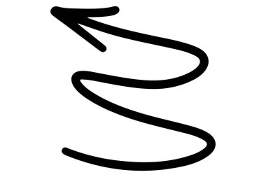 Elle çizilmiş ok. Kara ok karalama yapıyor. El çizimi yön imleci. El yazısı ok işareti