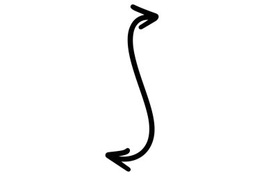 Elle çizilmiş ok. Kara ok karalama yapıyor. El çizimi yön imleci. El yazısı ok işareti