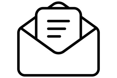 Posta zarfı. Şeffaf zarf simgesi. E- posta adresi kodu. Harf sembolü.