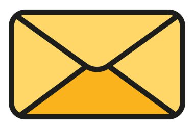 Posta zarfı. Sarı zarf simgesi. E- posta adresi kodu. Harf sembolü.