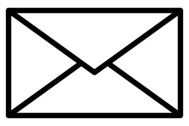 Posta zarfı. Şeffaf zarf simgesi. E- posta adresi kodu. Harf sembolü.