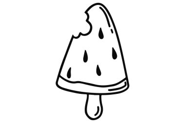 Dondurma ve karalama. Şeffaf çizgi film dondurması. El çizimi çizimi. Çizim biçimi