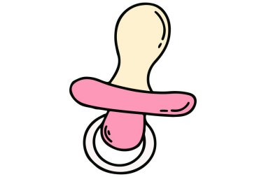 Emzik içinde emzik. Bebek emzik skecinde. El çizimi biçimi