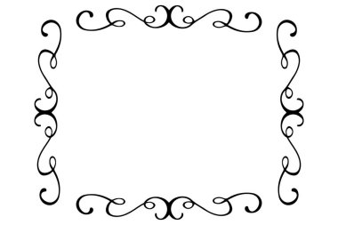 El çizimi çerçeve. Kare dekorasyonu. Klasik çerçeve. El yazısı biçimi