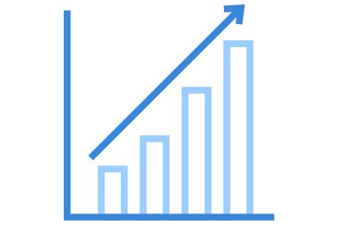 İstatistiksel diyagram. Finansal resim. Grafik sembolü büyümesi.