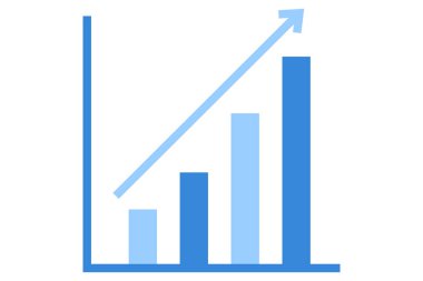 İstatistiksel diyagram. Finansal resim. Grafik sembolü büyümesi.