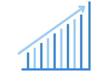 İstatistiksel diyagram. Finansal resim. Grafik sembolü büyümesi.