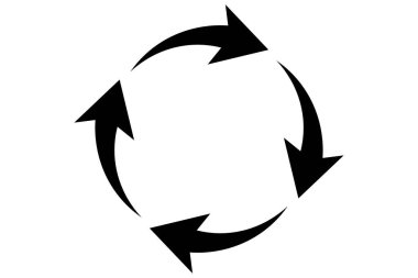 Okları geri dönüştür. Ok yükleniyor. Dairesel dönüş sembolü. Geri dönüşüm işareti. Simgeyi tazele.