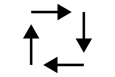 Okları geri dönüştür. Ok yükleniyor. Dairesel dönüş sembolü. Geri dönüşüm işareti. Simgeyi tazele.