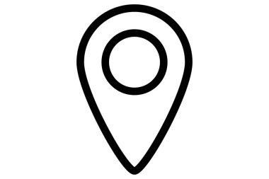 Harita işaretleyici simgesi. Konum kodu. İşaretçi sembolü. Siyah çizgili iğne.