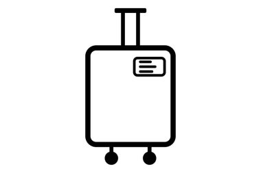 Çanta ikonu. Taslak seyahat çantası sembolü.