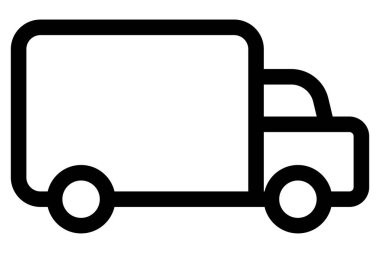 Lorry ikonu. Teslimat sembolü. Siyah çizgili kamyon ikonu. Araba işareti