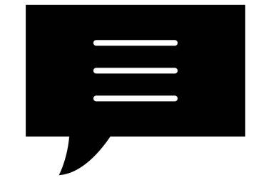 Sohbet ikonu. Mesaj sembolü. Metin mesaj simgesi. Konuşma işareti