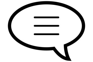 Özet sohbet simgesi. Mesaj sembolü. Şeffaf metin mesaj simgesi. Konuşma işareti