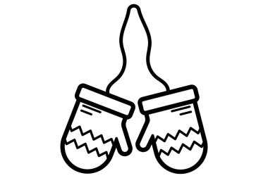 Kış eldiveni ikonu. Noel eldivenlerini özetle. Kış eldiveni sembolü