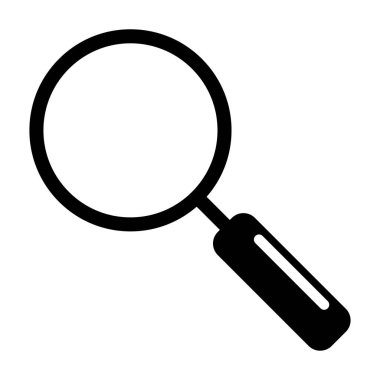 Loupe ikonu. Siyahlı büyüteç. Hoparlör sembolü. Arama işareti. Büyütme cam simgesi