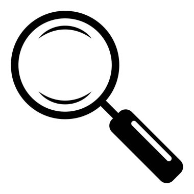 Loupe ikonu. Siyahlı büyüteç. Hoparlör sembolü. Arama işareti. Büyütme cam simgesi