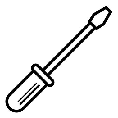 Siyah çizgili tornavida ikonu. Tornavida piktogramını onar